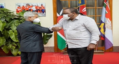 External Affairs MInister Dr S Jaishankar meets Kenyan President Uhuru Kenyatta